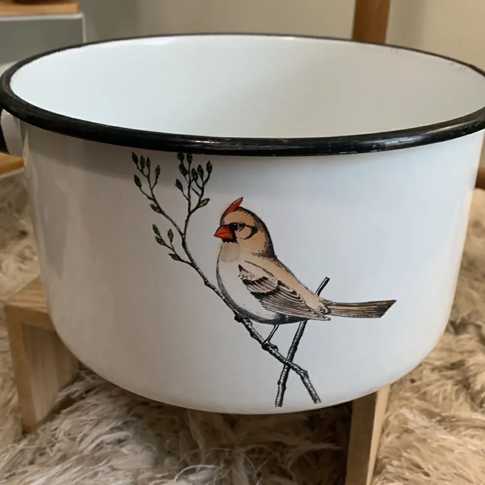 Vintage‎ Delano Studios Dela-Ware Hand Colored Bird Pot